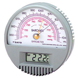 Sato Barometer with Digital Thermometer