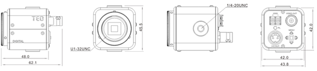 Mini industrial grade monochrome cameras尺寸