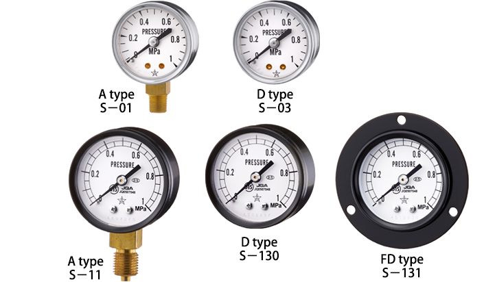 Đồng hồ đo áp suất Migishita S-01, S-03, S-11, S-130, S-131